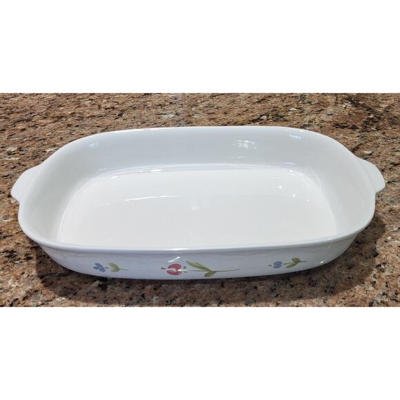PFALTZGRAFF U.S.A. 13" x 9" Rectangular Baker Casserole Blue And Red Flowers - Picture 3 of 16